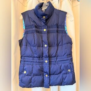 Lilly Pulitzer Navy Blue Vest with Gold Accents